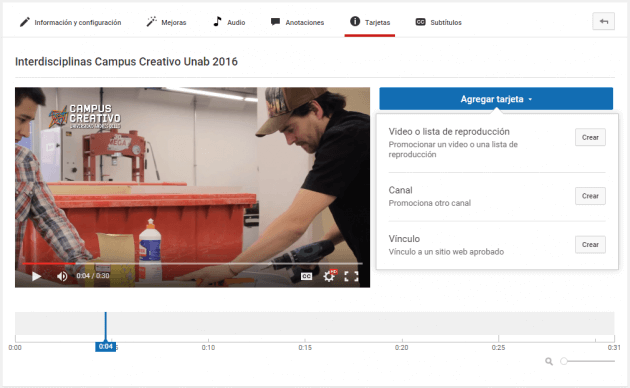 Youtube Cards  - Mentalidad Web